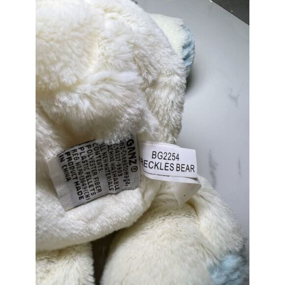 Baby Ganz Teddy Bear Lovey Freckles The Bear Blue Preowned With Tag - Picture 5 of 7